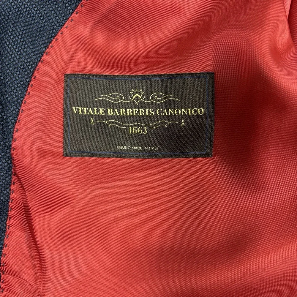 SuitSupply Sienna Navy Blue Wool Blazer Vitale Barberis Canonico 46R‎